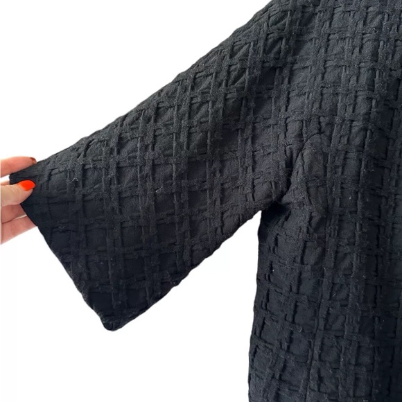 French Connection Women Black 3 Button Cardigan Crop Sz 6 Light Wear - Picture 3 of 4